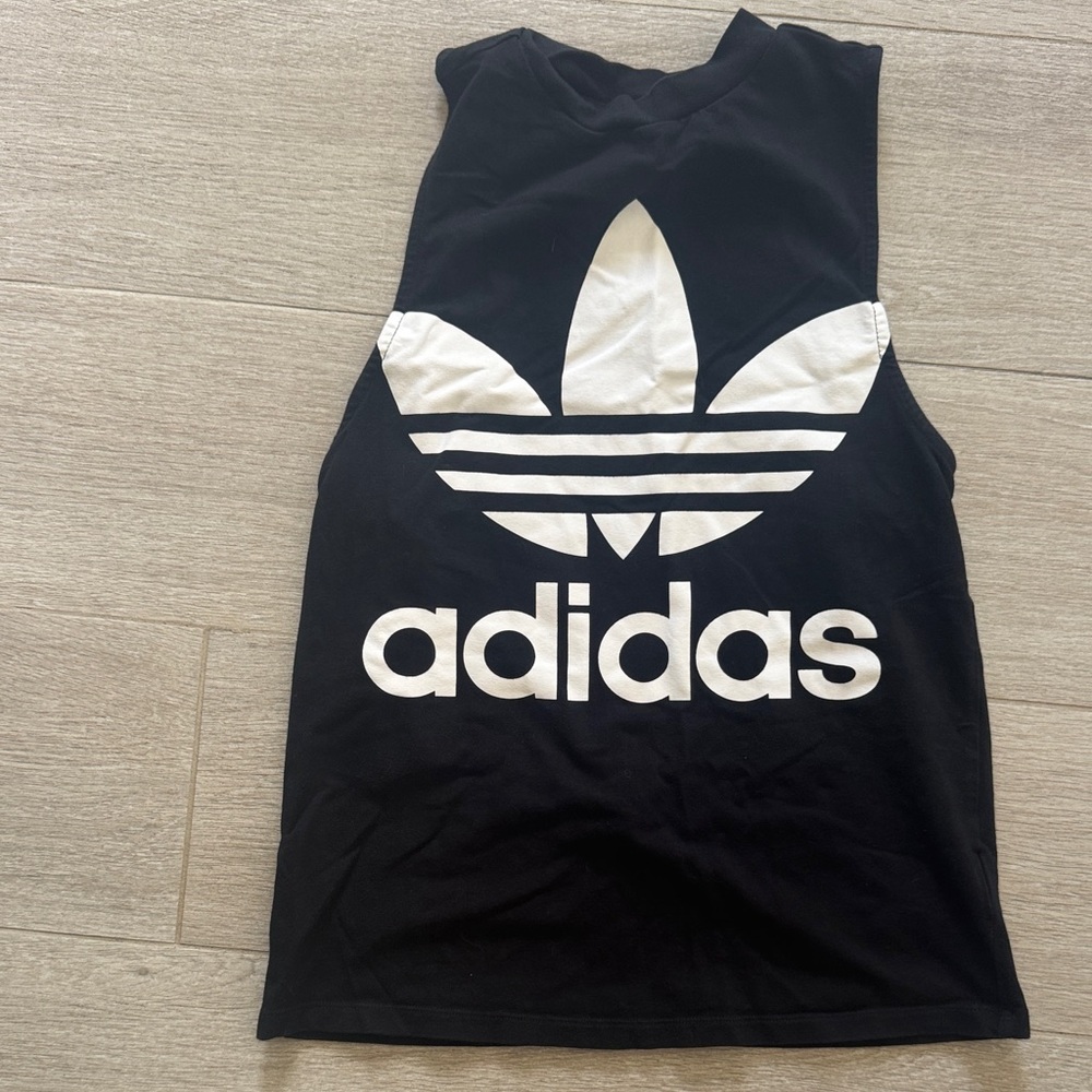 Adidas Kids Black and White Logo Tank Top
